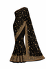 Black Saree with Gold Designs