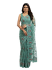 Seafoam Green Embroidered Net Saree