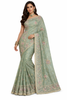Pastel Green Saree with Embroidery