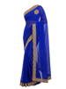 Royal Blue Saree with Gold Leaf Zari Embroidery
