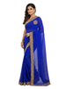 Royal Blue Saree with Gold Leaf Zari Embroidery