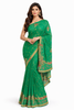 Green Saree with Gold & Silver Embellishments