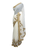 Ivory Saree with Gold Mirror-Work and Gilded Zari Border