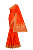 Orange Saree with Gold Designs