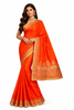 Orange Saree with Gold Designs