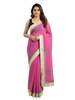 Premium Fuchsia Pink Saree with a Monochrome Beaded Border