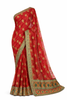 Red Saree with Intricate Embroidery