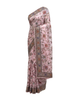 Designer Blush Pink Saree with Detailed Multi-Colored Floral Embroidery