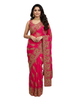 Premium Rani Pink Saree with Ornate Paisley Zari Embroidery