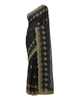 Premium Midnight Black Net Saree with Gold Sunburst Embroidery