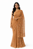 Rose Gold Saree with Floral Embroidery