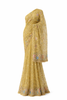 Mustard Yellow Saree with Floral Embroidery