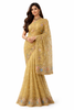 Mustard Yellow Saree with Floral Embroidery