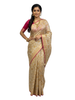 Exquisite Cream Chanderi Saree with Golden Floral Weaving