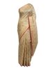 Exquisite Cream Chanderi Saree with Golden Floral Weaving