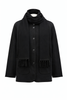 Hakoba Woolen Overcoat Luxury Long Sleeve All Black