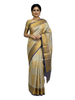 Royal Navy and Gold Textured Saree with Geometric Weaving