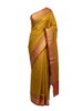 Mustard Yellow South Saree with a Classic Red Zari Border