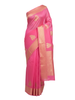 Premium Blush Pink Chanderi Saree with Ornate Silver Heritage Motifs