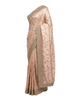 Exquisite Peach Saree with Ornate Golden Embroidery