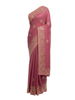 Elegant Mauve Saree with Ornate Floral Embroidery