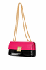 Glossy Pink & Black Soho Chain Bag