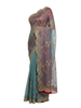 Grey and Wine Ombre Saree with Scalloped Embroidered Borders