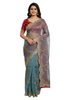 Grey and Wine Ombre Saree with Scalloped Embroidered Borders