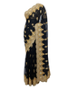 Black Net Saree with Heavy Gold Zari and Sequins WorK