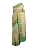 Pista Green Handloom Saree with Antique Gold Zari Weave
