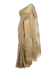 Golden Beige Chander Saree with Woven Zari Work