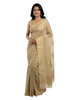 Golden Beige Chander Saree with Woven Zari Work
