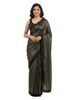 Black Saree with Gold Sequin Stripes