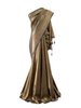 Antique Bronze Saree with Charcoal Accents