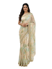 Verdant Muse Floral Organic cotton Saree in Seafoam Green