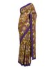 Royal Plum & Olive Meadow Organic Cotton Saree