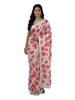 Blush Rose Sequin-Laced Organic Cotton Saree