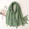 Green Cotton & Linen Shawl Hakoba