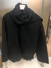 Hakoba Woolen Overcoat Luxury Long Sleeve with Scarf Collar Black