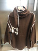 Hakoba Woolen Overcoat Luxury Long Sleeve Dark Brown