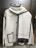 Hakoba Woolen Overcoat Luxury Long Sleeve White