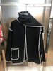 Hakoba Woolen Overcoat Luxury Long Sleeve Black