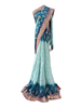 Elegant Blue Ombre Saree with Exquisite Embroidery