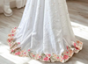 Pure White Saree with Delicate Floral Embroidered Border