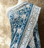 Regal Teal Blue Chikankari Embroidered Saree with Contrast White Detailing