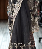 Black Net Saree with Antique Gold Floral Embroidery & Luxe Detailing