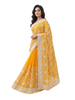 Sunshine Yellow Georgette Saree with Exquisite White Floral Embroidery
