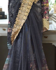 Luxe Black Net Saree with Heavy Golden Sequin & Floral Embroidery Luxe Black Net Saree with Heavy Golden Sequin & Floral Embroidery