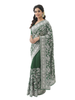 Majestic Bottle Green Saree with Exquisite White Embroidered Detailing