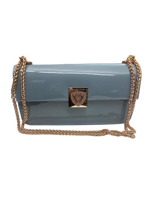 Hakoba Limited Edition Patent Leather Chain Sling Bag – Powder Blue